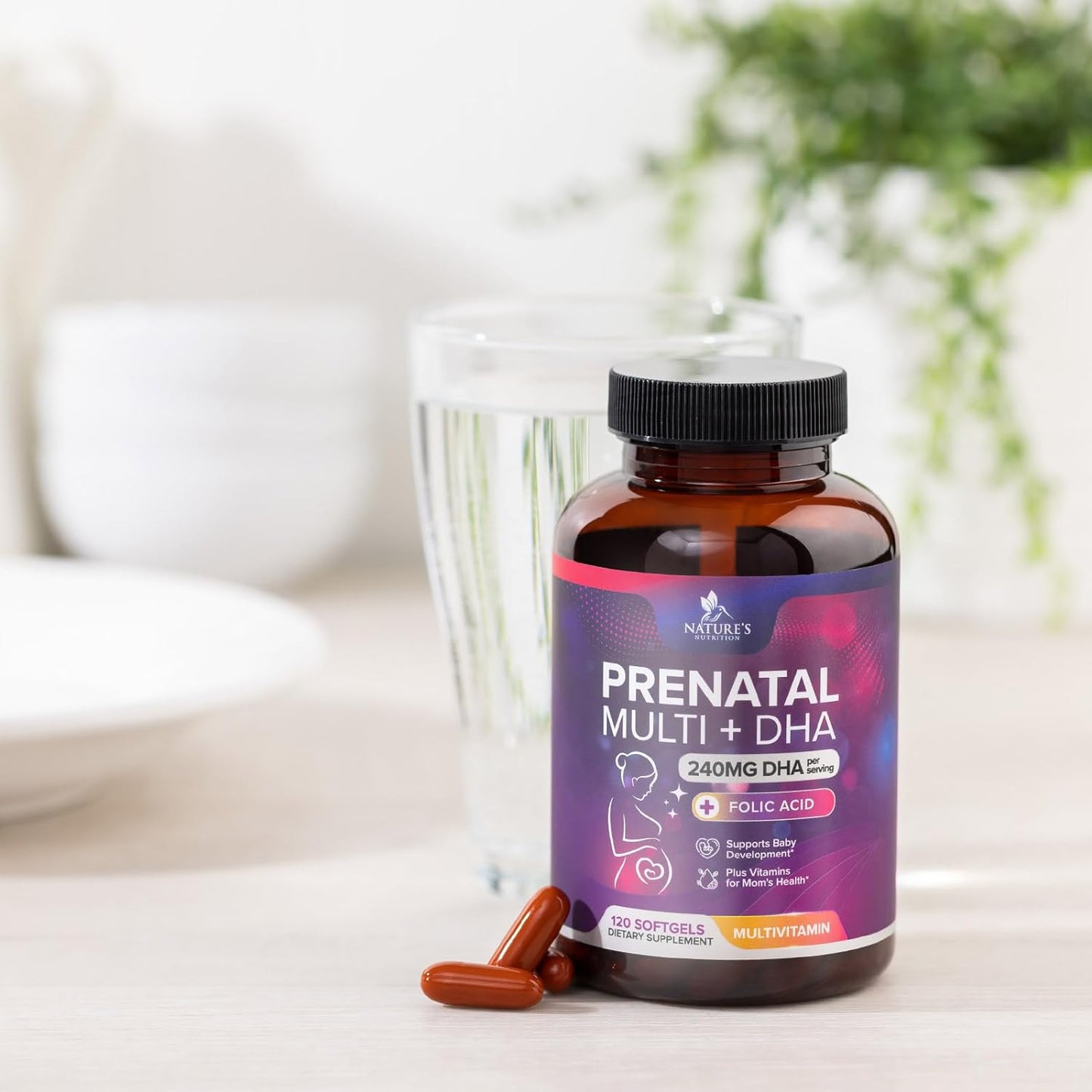 Women's Prenatal Multivitamin with Folic Acid & DHA - 120 Softgels