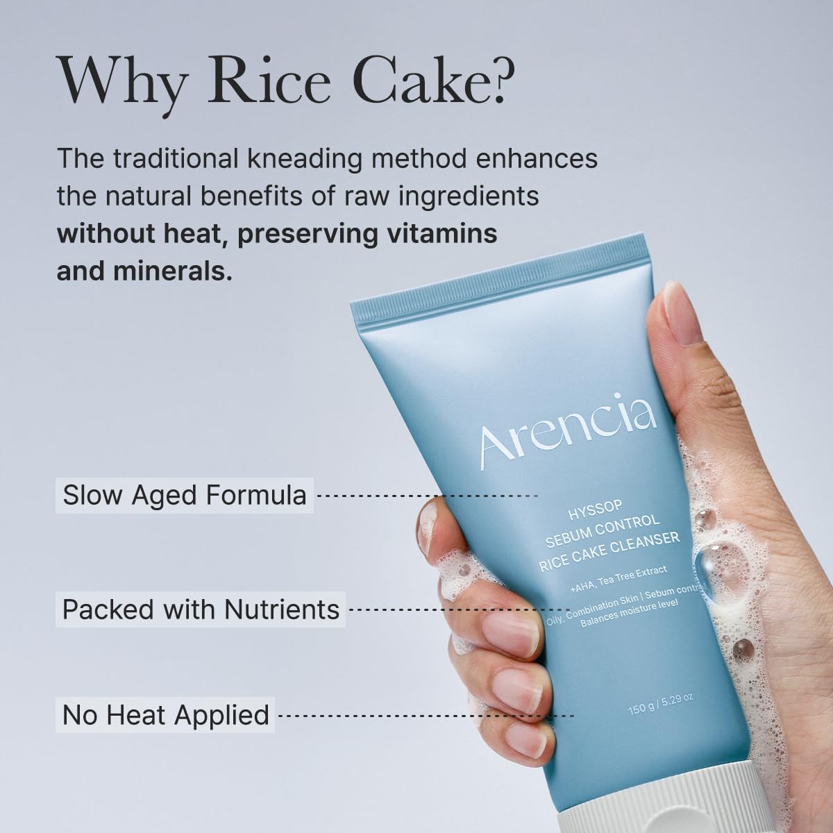 ARENCIA Hyssop Sebum Control Rice Cake Cleanser - 5.07 fl oz