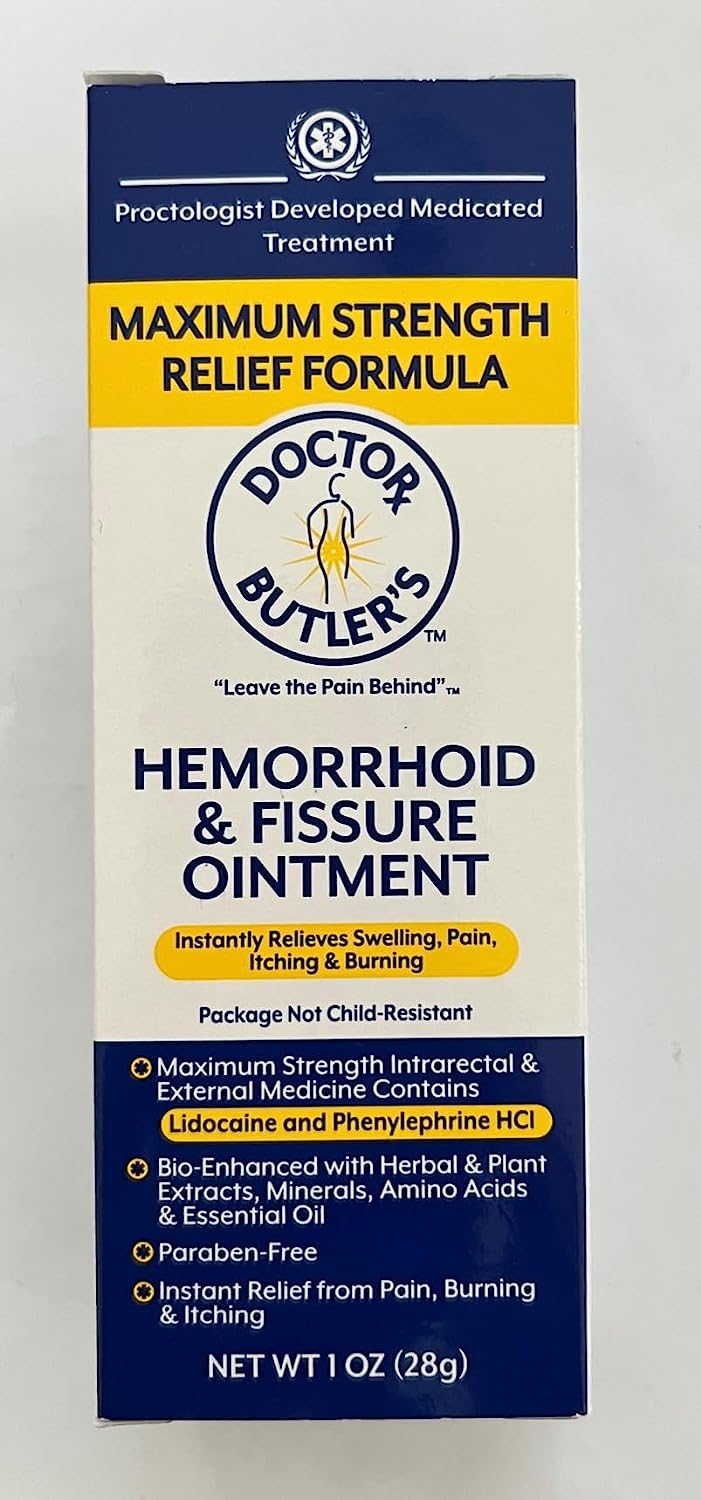 Doctor Butler's Hemorrhoid & Fissure OintmentFast Acting Relief of Swelling, Discomfort, and Itching in one Hemorrhoid Cream (1 oz.)