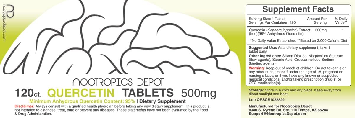 Nootropics Depot Quercetin 120 Tablets