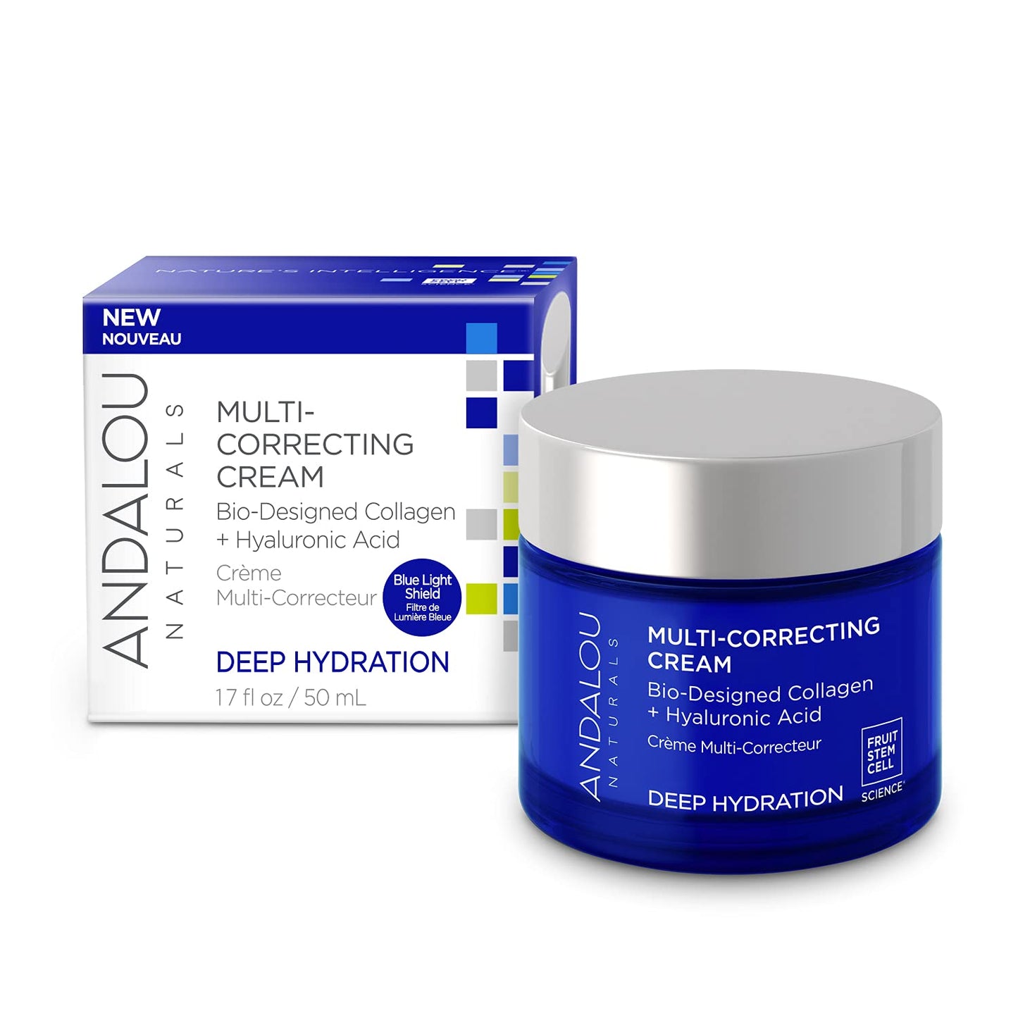 Andalou Naturals Deep Hydration Face Moisturizer, Multi-Correcting Cream,1.7 fl oz