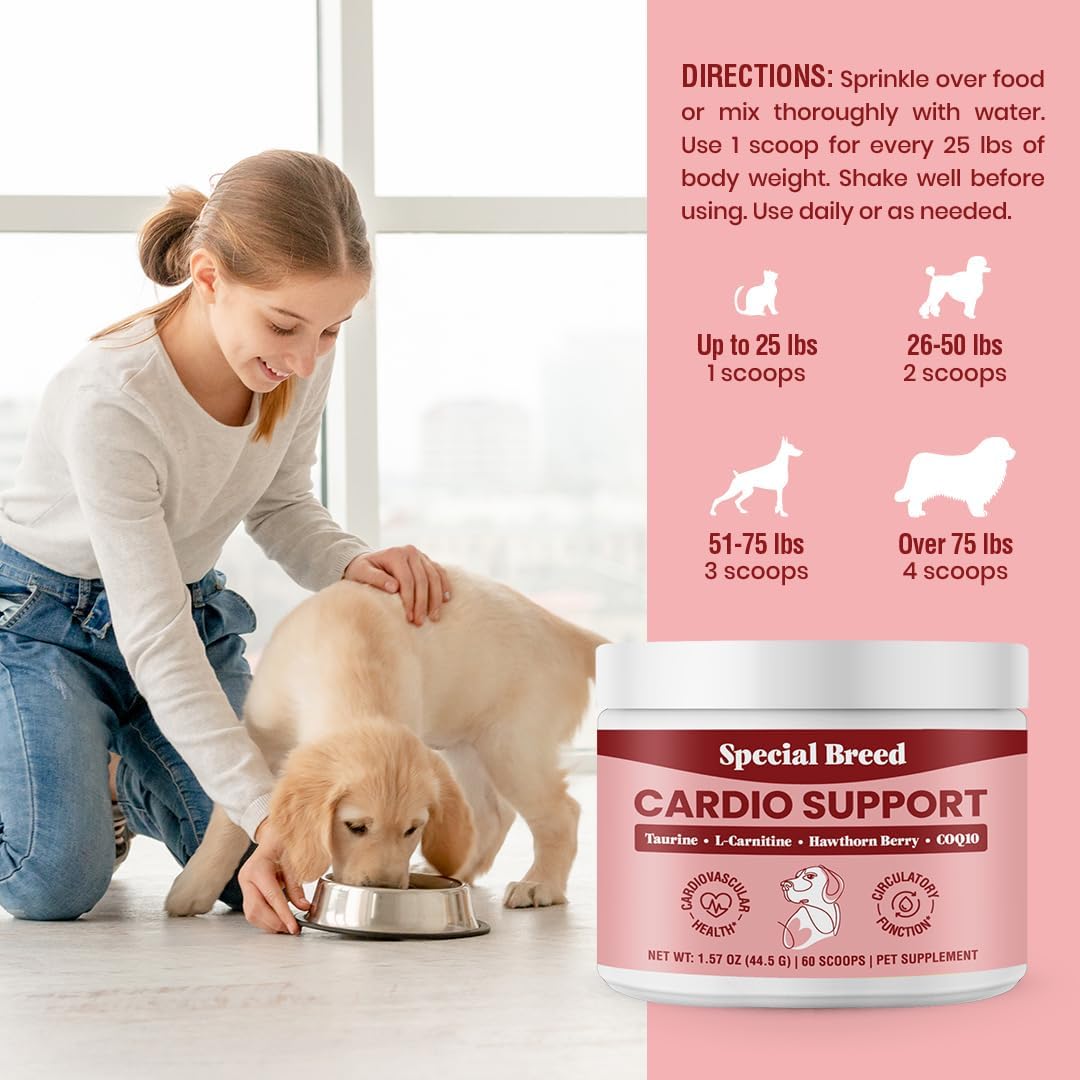 Special Breed Cardio Support for Dogs - Heart Health Support 60 Scoops, 1.57 oz