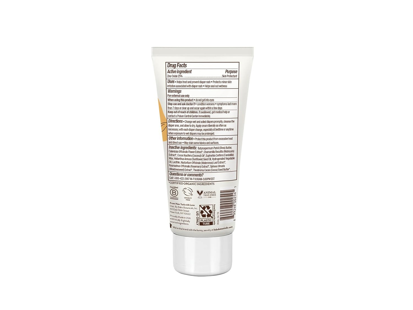 Babo Botanicals Sensitive Baby Fragrance-Free Diaper Cream -6oz
