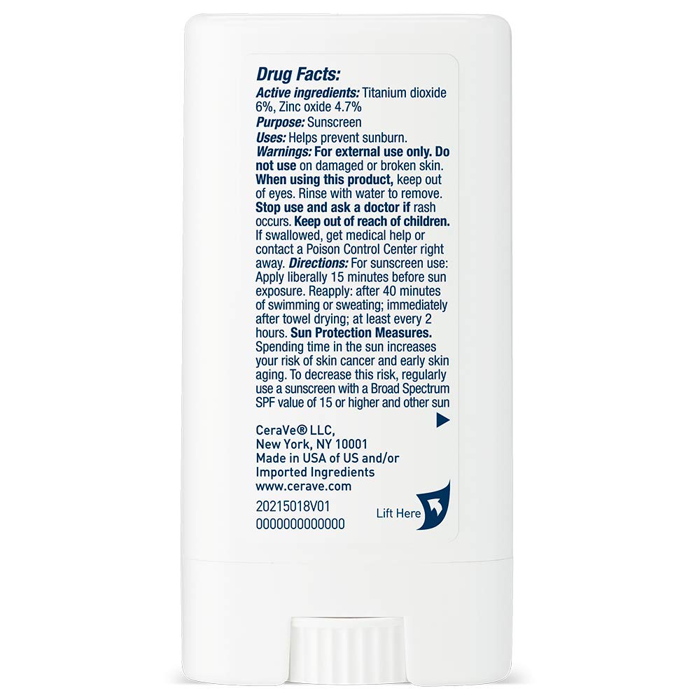 CeraVe Mineral Sunscreen Stick for Kids & Adults 100% Sunscreen