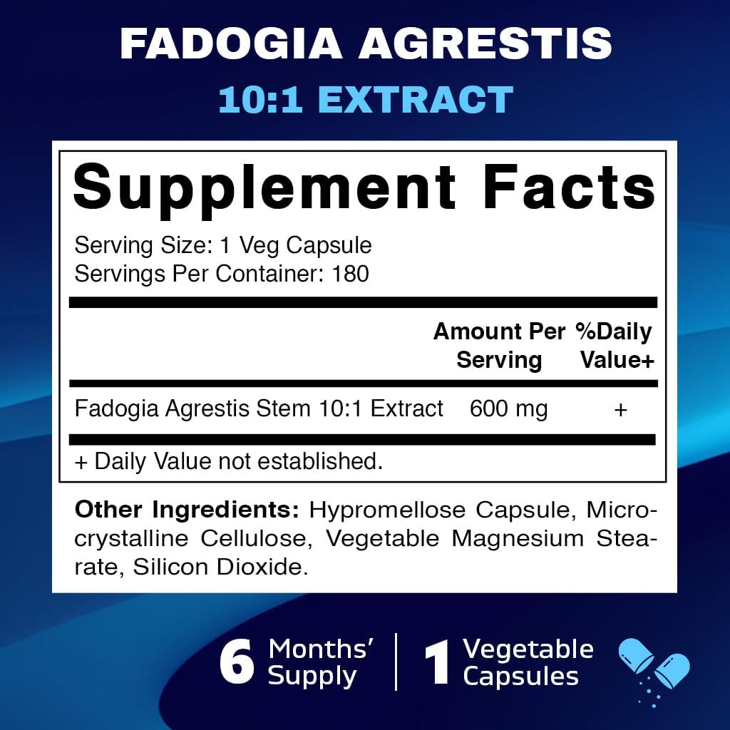 Vitamatic Fadogia Agrestis 10:1 Extract 600 mg - 180 Veg Capsules