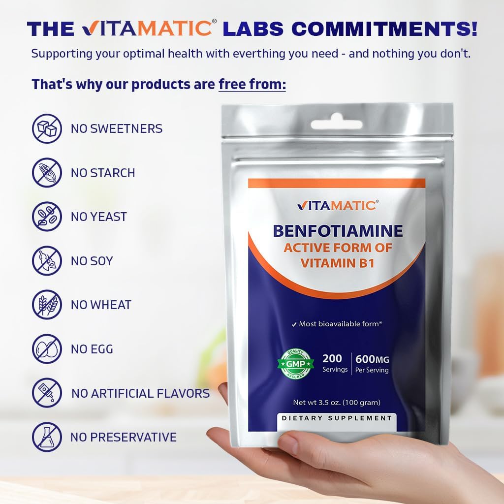 Vitamatic Benfotiamine Pure Powder 600 mg - 100 Grams