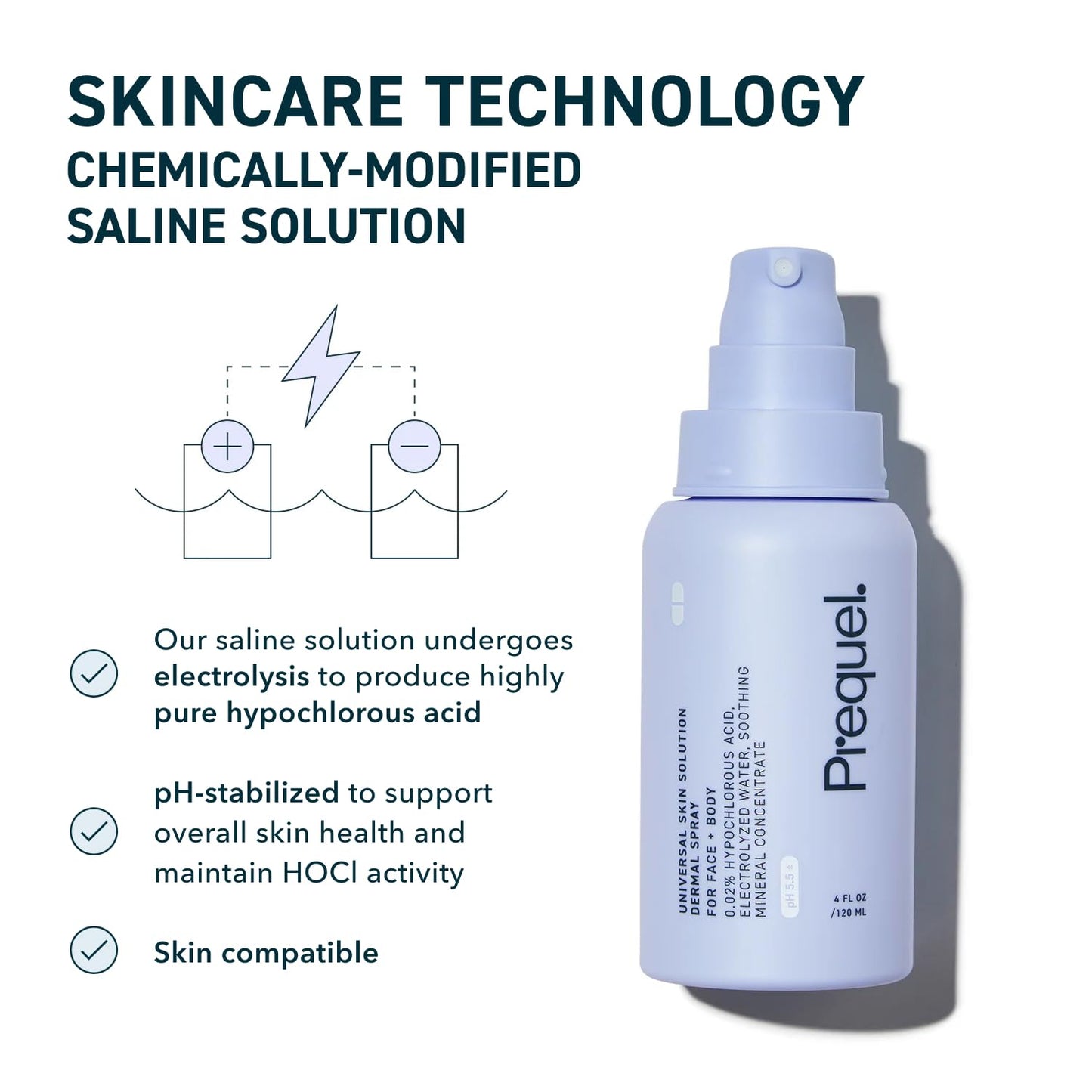 Prequel Skin Universal Skin Solution Hypochlorous Acid -4 oz