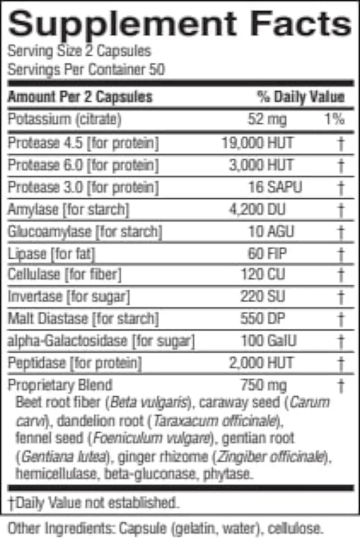 Nature's Sunshine Proactazyme 100 Capsules