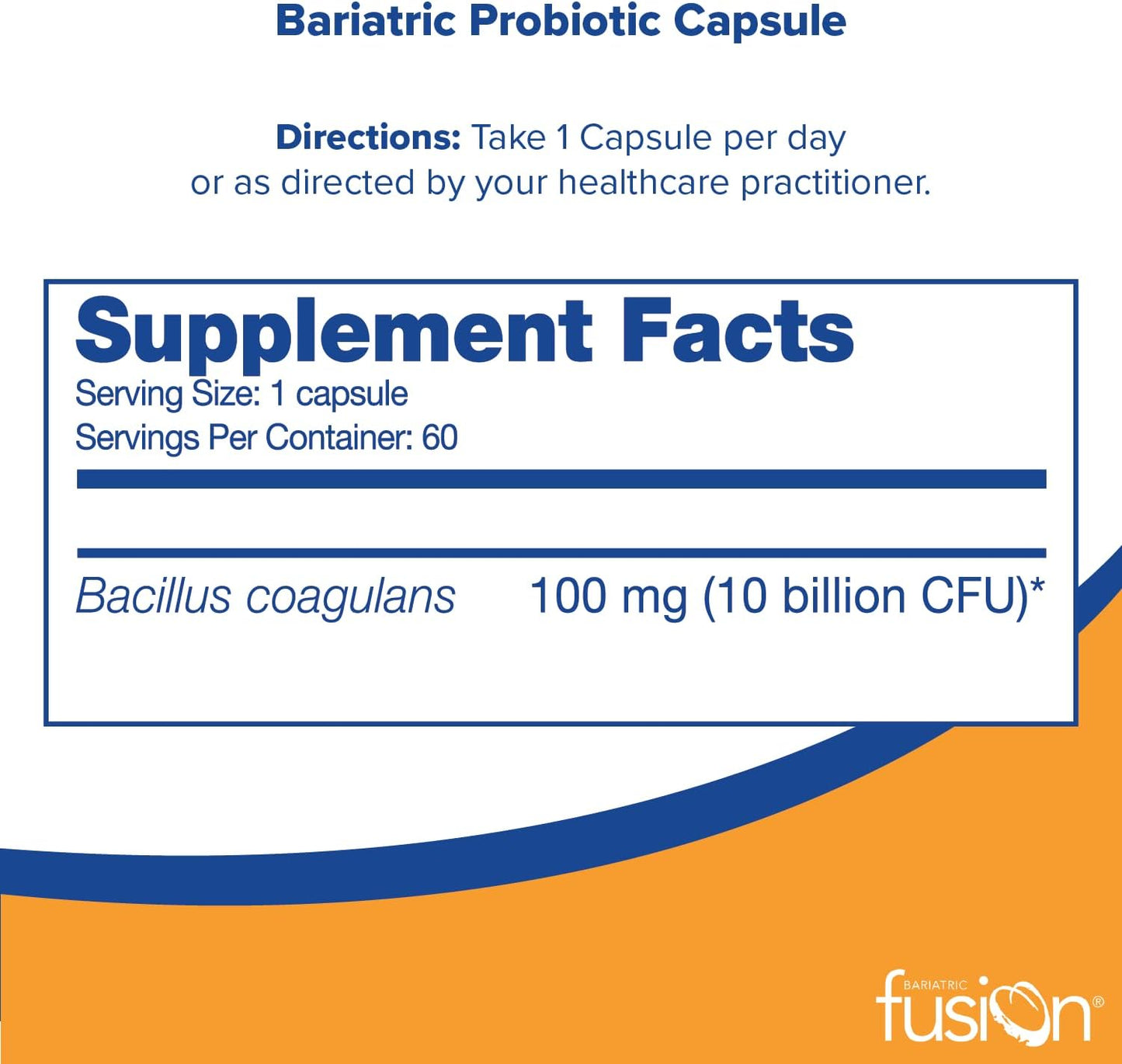 Bariatric Fusion Probiotic Capsule - 60 Count