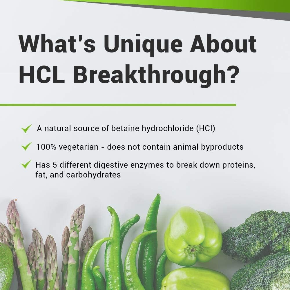 BiOptimizers HCL Breakthrough - Betaine Hydrochloride Enzymes Supplement - 90 capsules