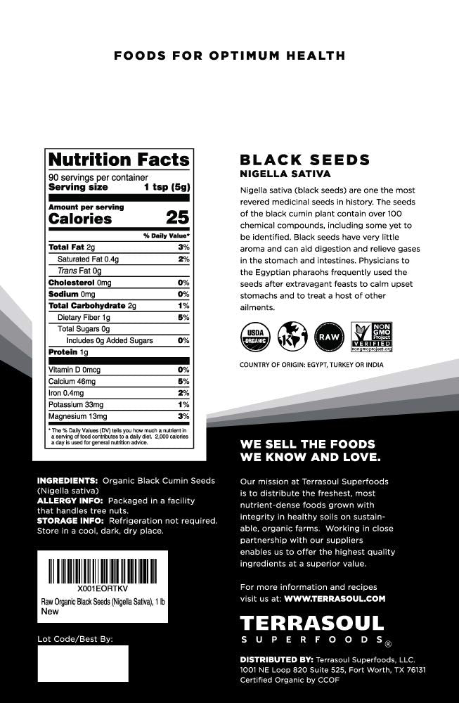 Terrasoul Superfoods Organic Black Cumin Seeds