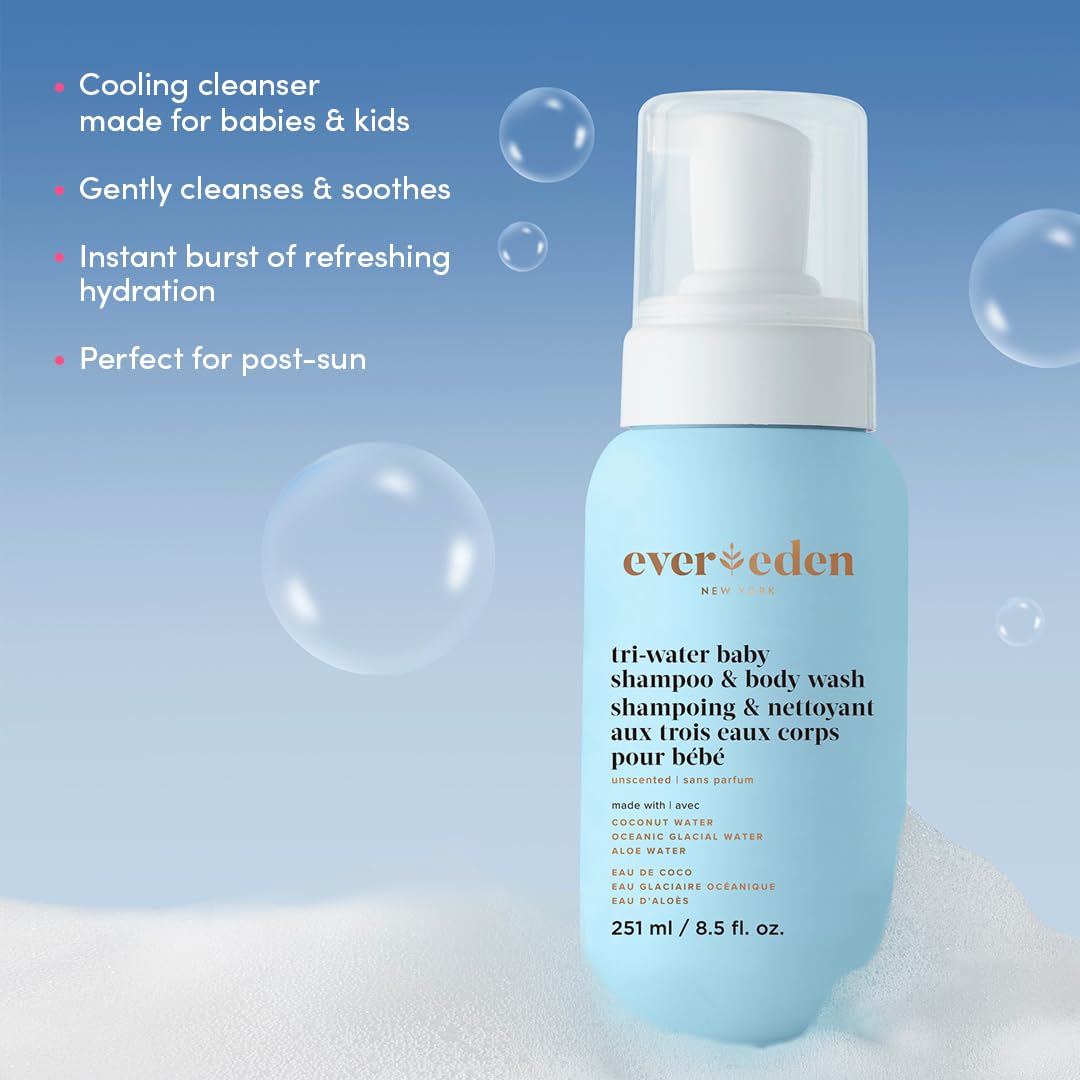 Evereden Tri-Water 2-in-1 Cooling Baby Shampoo and Body Wash