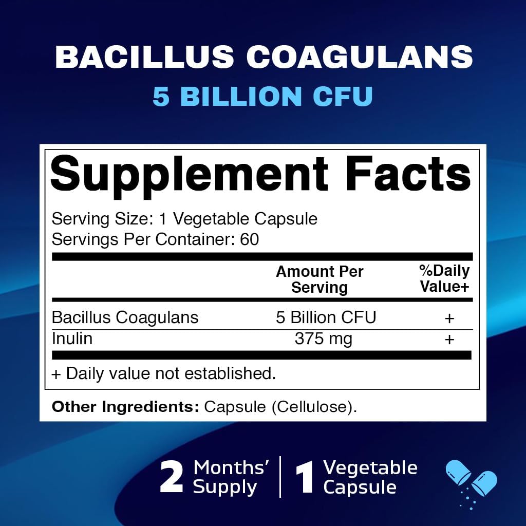 Vitamatic Bacillus Coagulans Shelf Stable Probiotic Supplement - 60 Vegetable Capsules