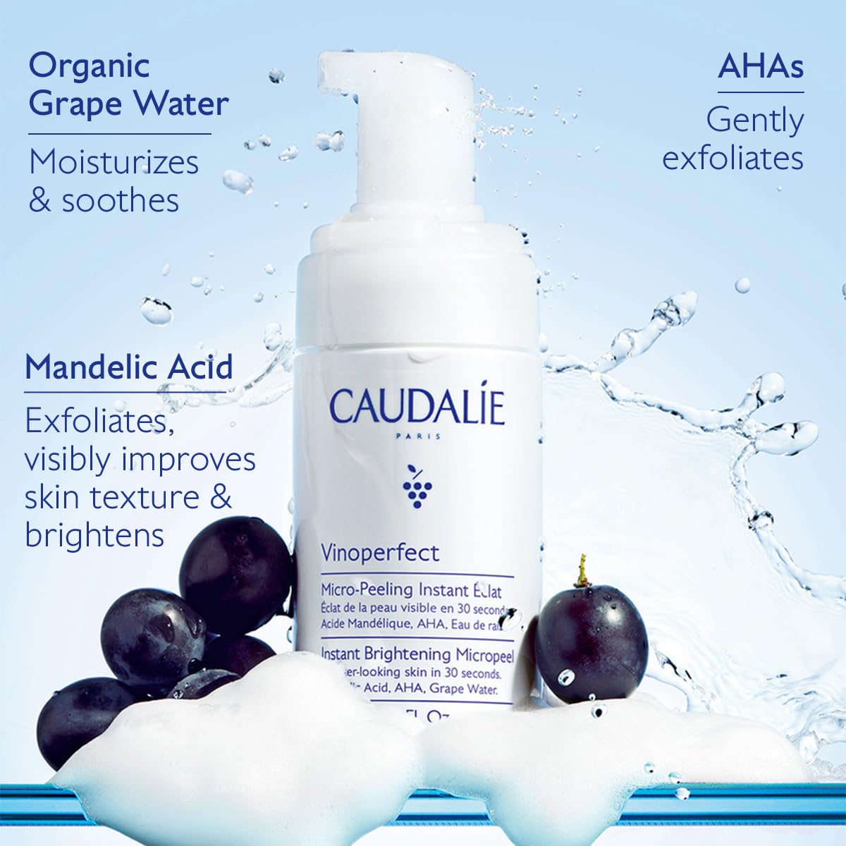Caudalie Vinoperfect Instant Brightening Micropeel Foam - 100 mL