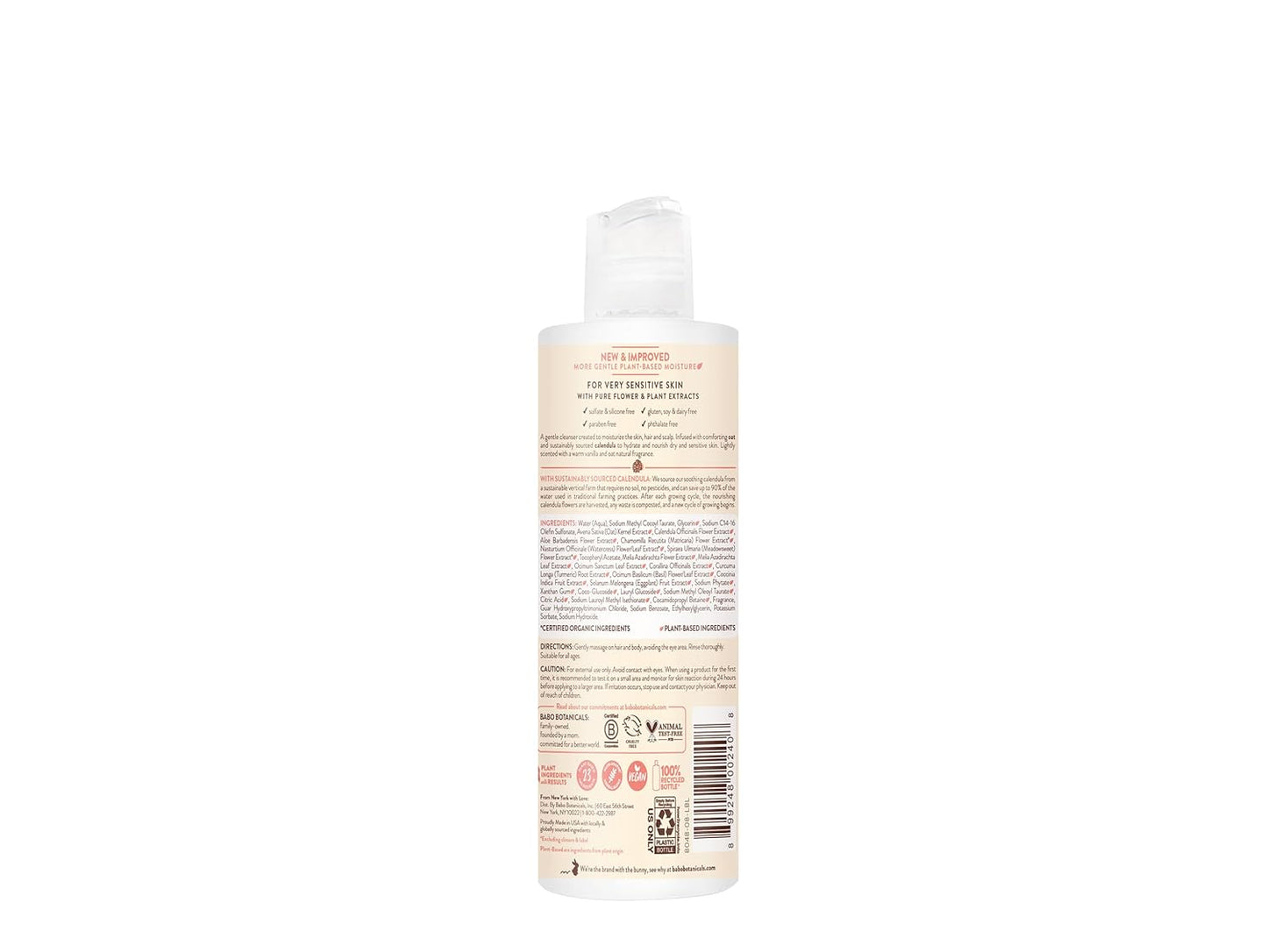 Babo Botanicals Moisturizing Oat & Calendula 2-in-1 Shampoo & Wash - 8 fl oz