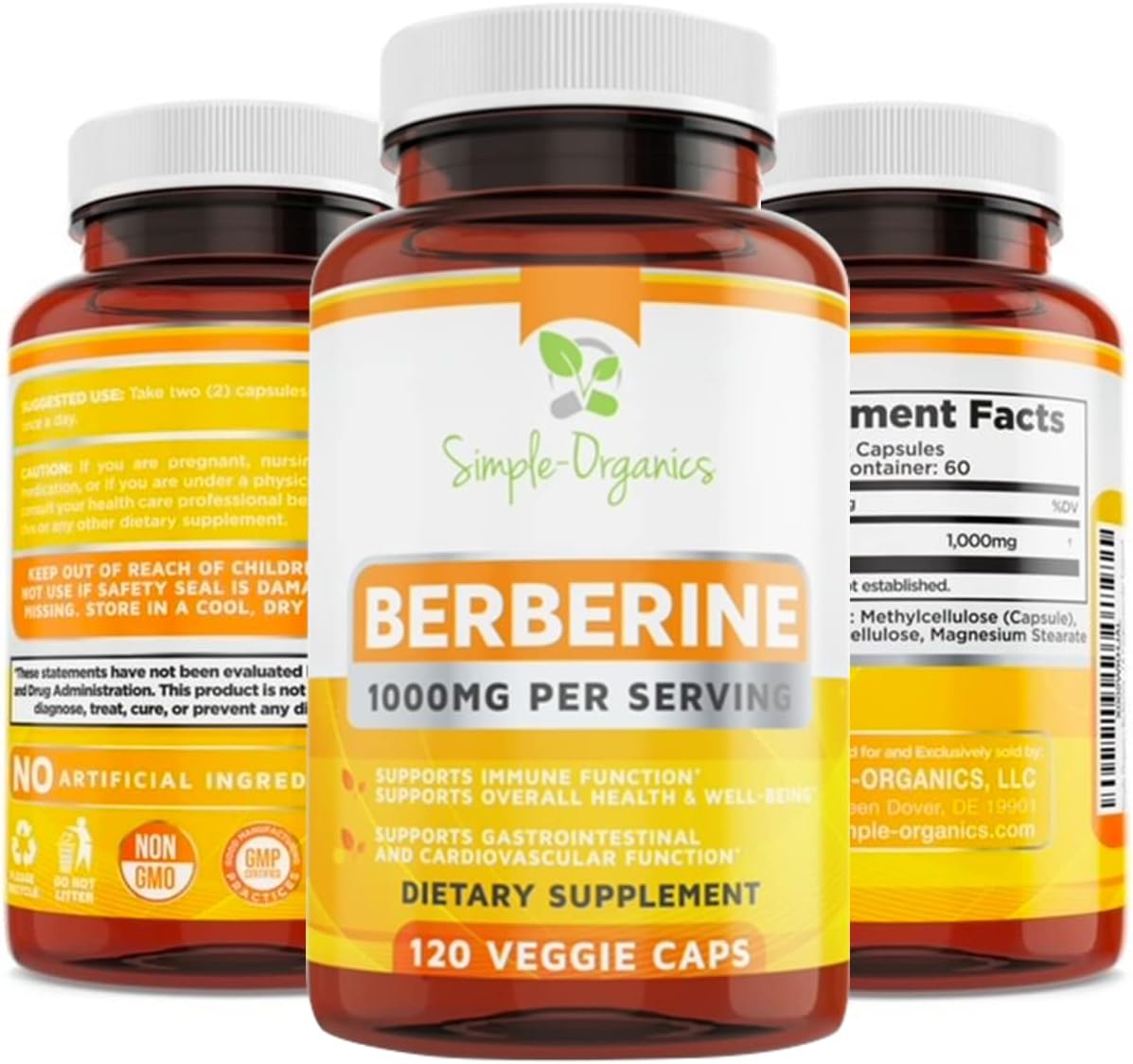Berberine 500mg (1000mg Per Serving) for Supports Healthy Immune Function - 120 Capsules