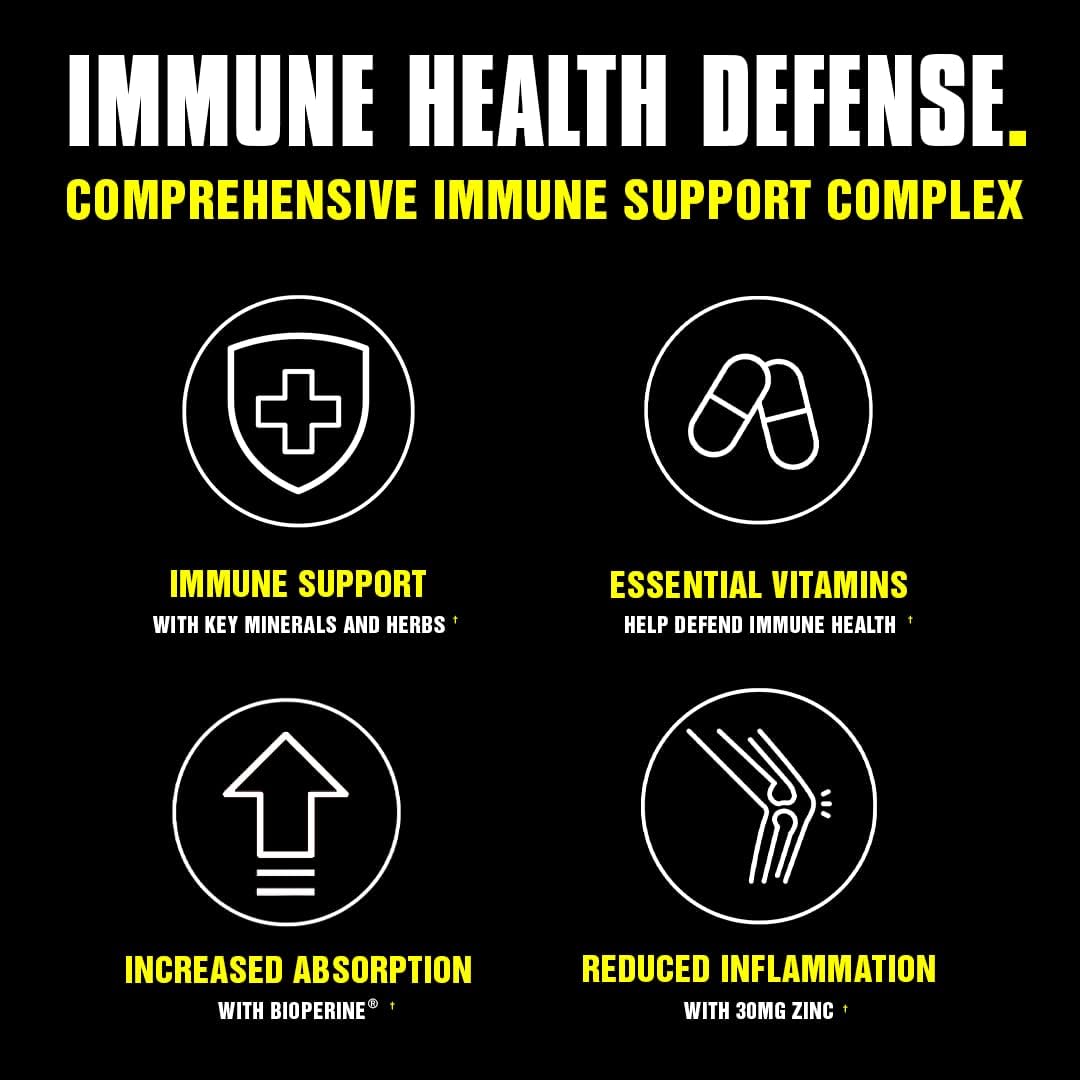 Animal Immune Pak - Zinc, Vitamin C, Vitamin D, Olive Leaf Extract, Black Pepper Extract and More, Immune Pill Packs, 30 Count