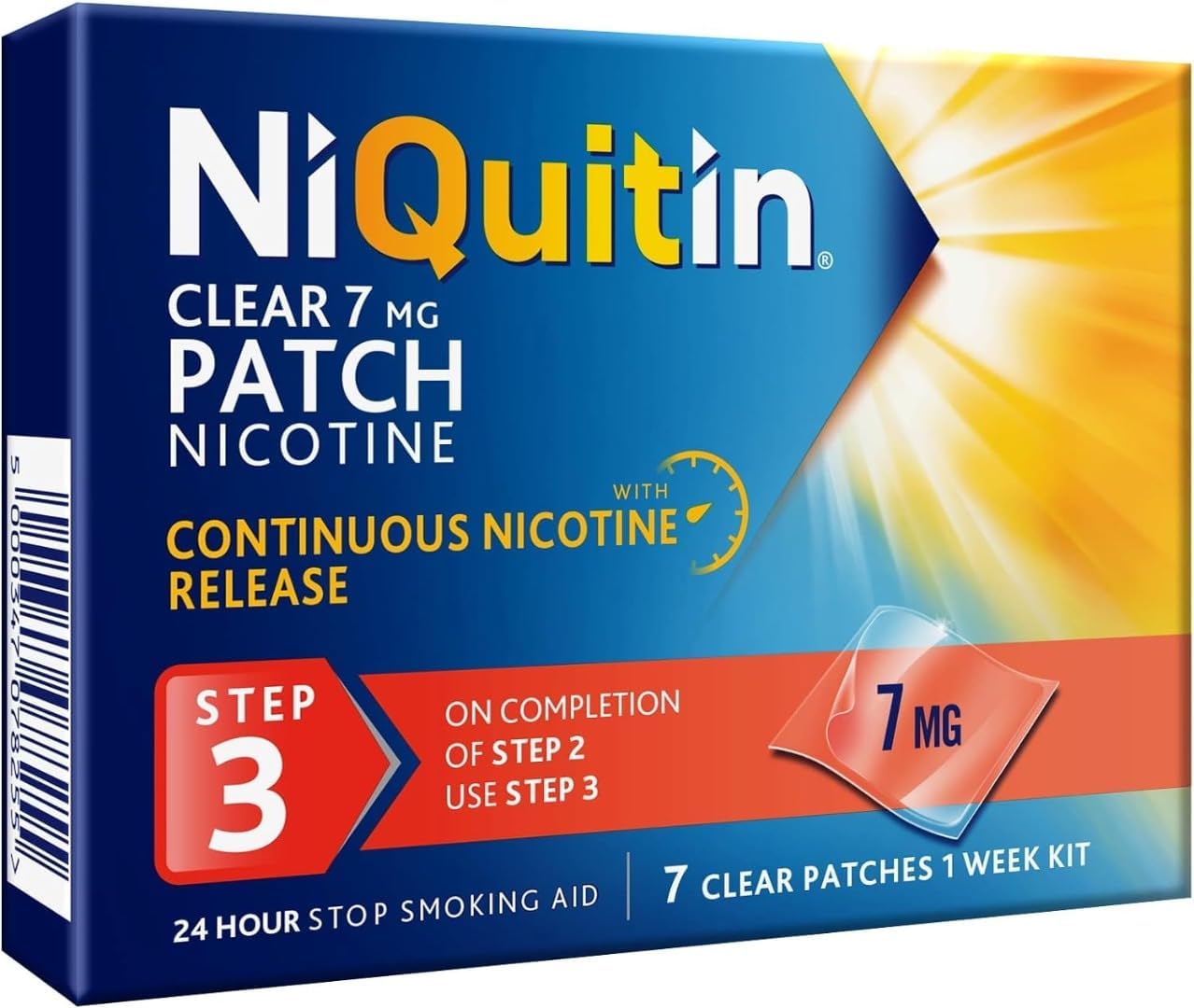 NiQuitin 7mg Nicotine Patches (Step 3-7 Clear Patches)