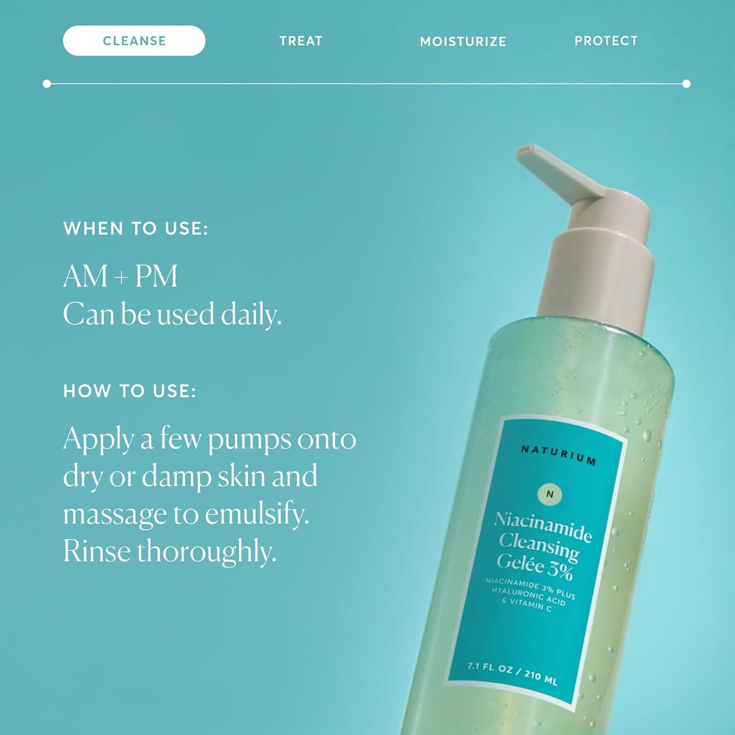 Naturium Niacinamide Cleansing Gelée 3% Plus Face Wash - 7.1 oz
