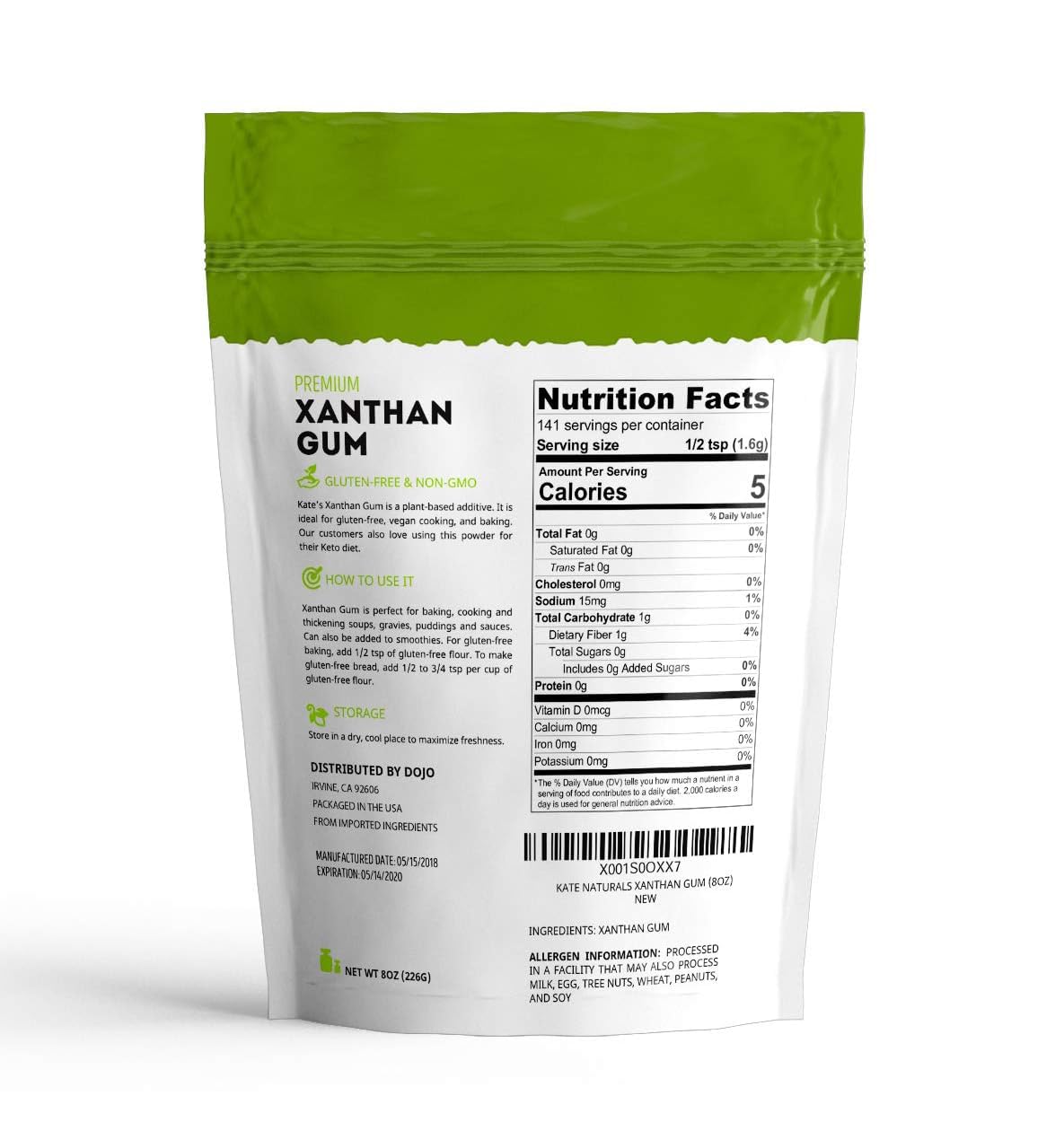 Kate Naturals Xanthan Gum for Baking, Ice Cream -8oz