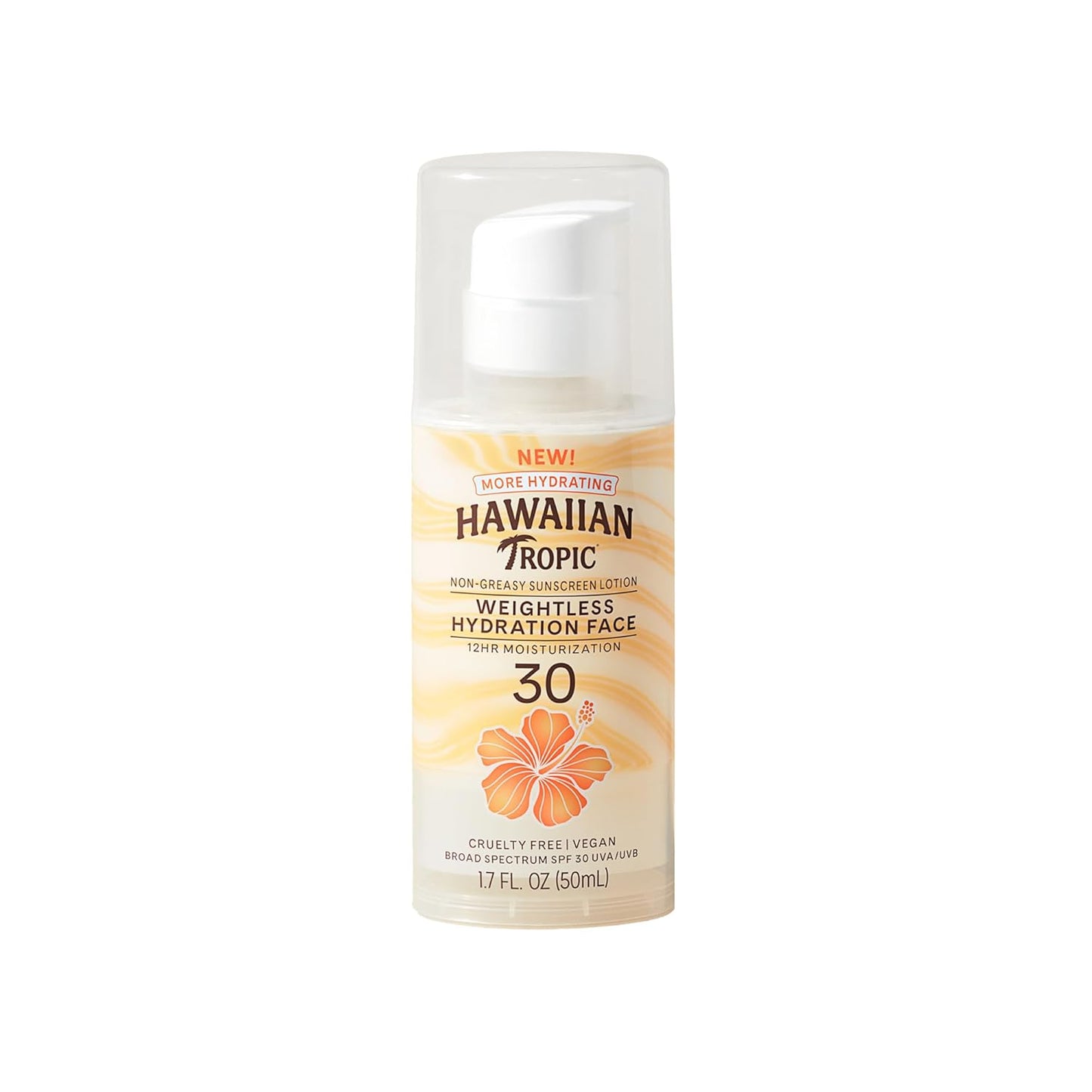 Hawaiian Tropic Weightless Hydration Lotion Sunscreen for Face SPF 30, 1.7oz