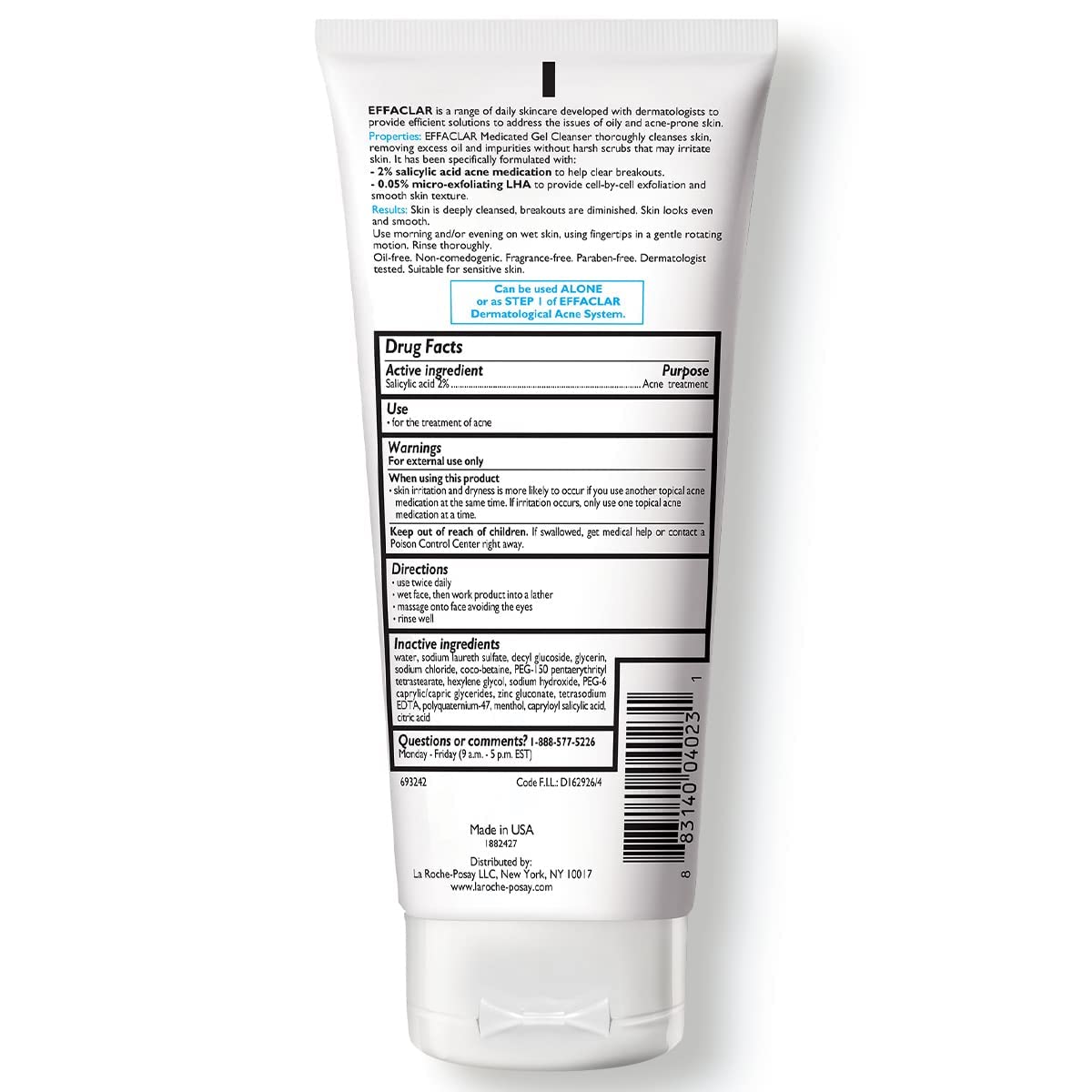 La Roche-Posay Effaclar Medicated Gel Facial Cleanser Foaming Acne Face Wash