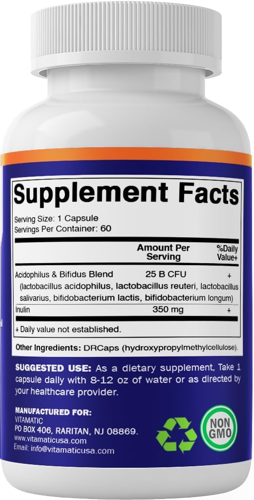 Vitamatic Acidophilus Bifidus 25 Billion DR Capsule - 60 Count