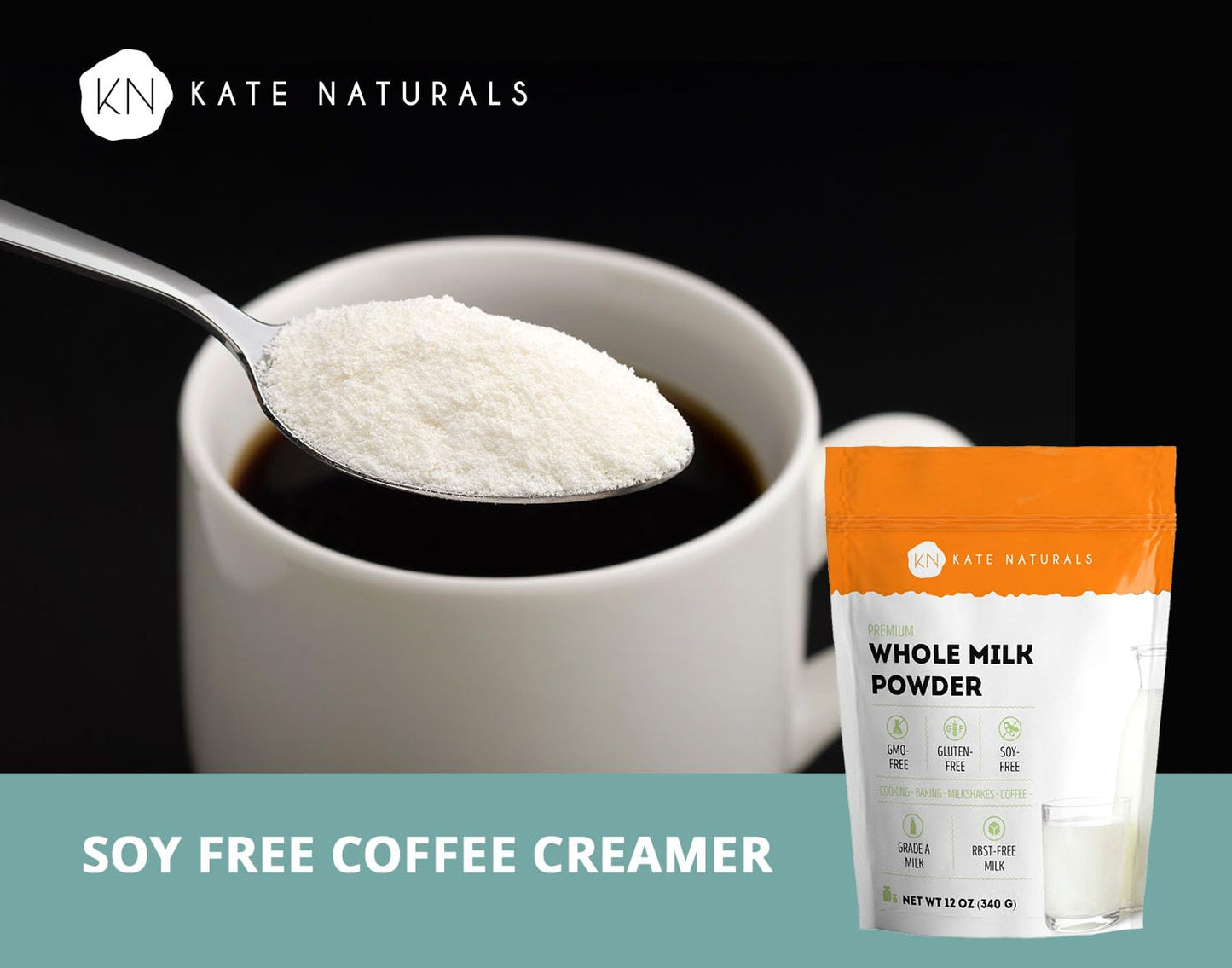 Kate Naturals Dry Whole Milk Powder - 12oz