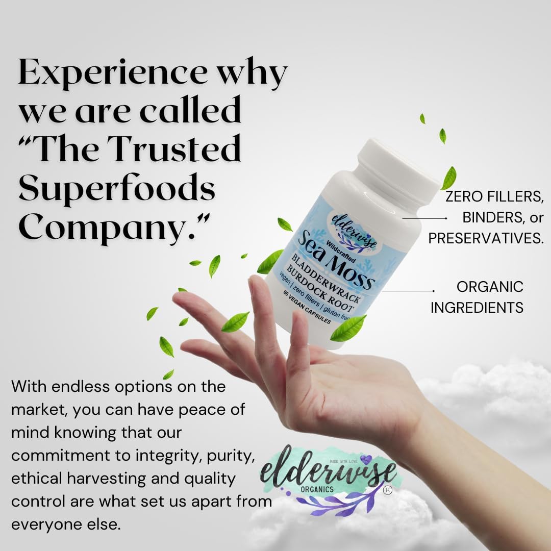 Elderwise Organics Sea Moss Capsules - 60 Vegan Capsules
