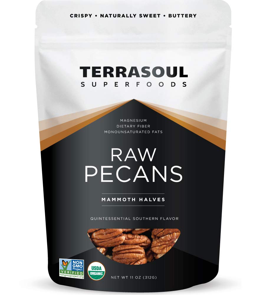 Terrasoul Superfoods Organic Pecans, Mammoth Halves pack of 1