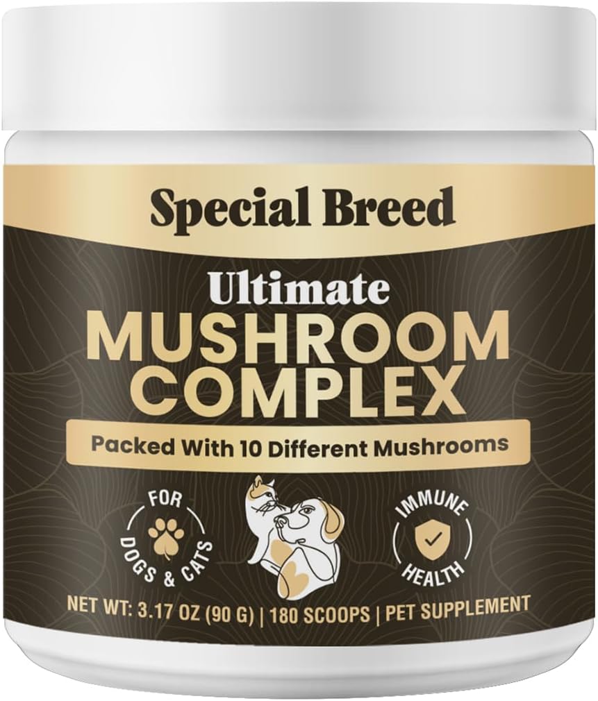 Mushroom Powder for Dogs & Cats - Organic Mushroom Complex- 180 Scoops