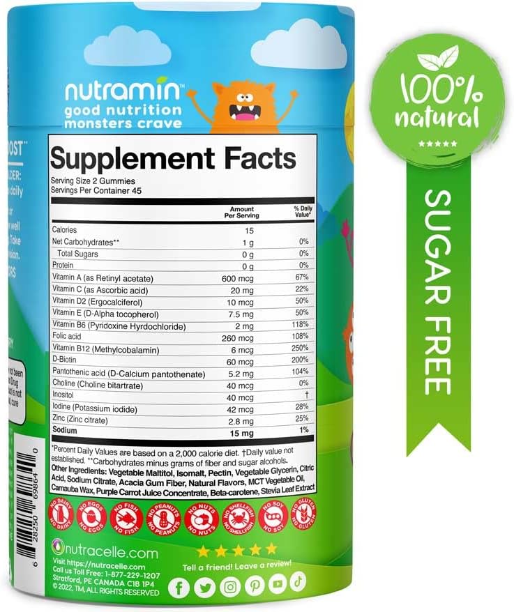 Nutracelle NUTRAMIN Sugar-Free Multivitamins for Kids - 90 Count