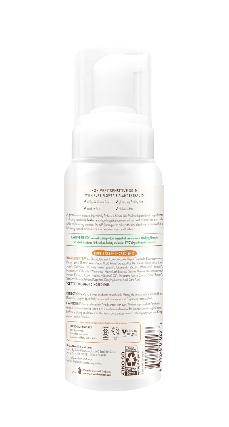 Babo Botanicals Sensitive Baby Fragrance-Free Newborn Foam Wash - 9 fl oz