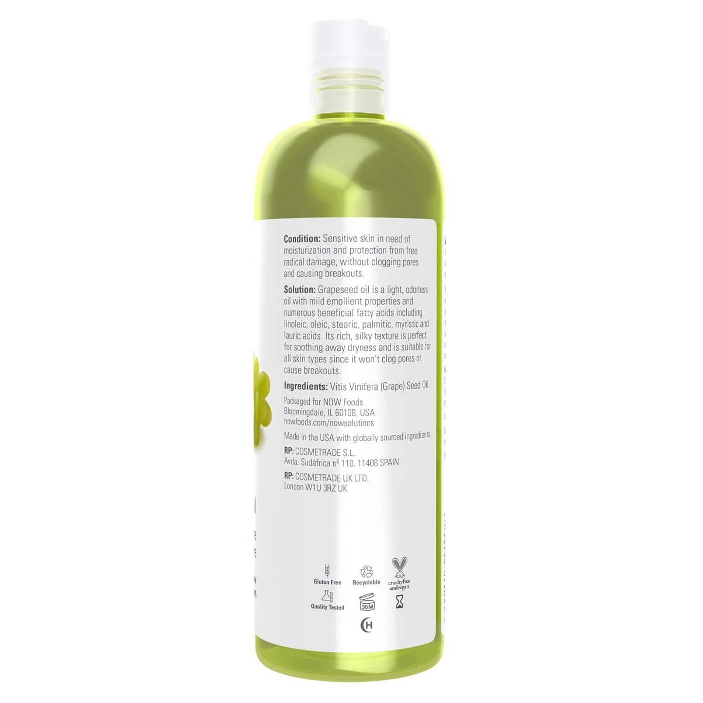 NOW Solutions, Grapeseed Oil, Skin Care for Sensitive Skin