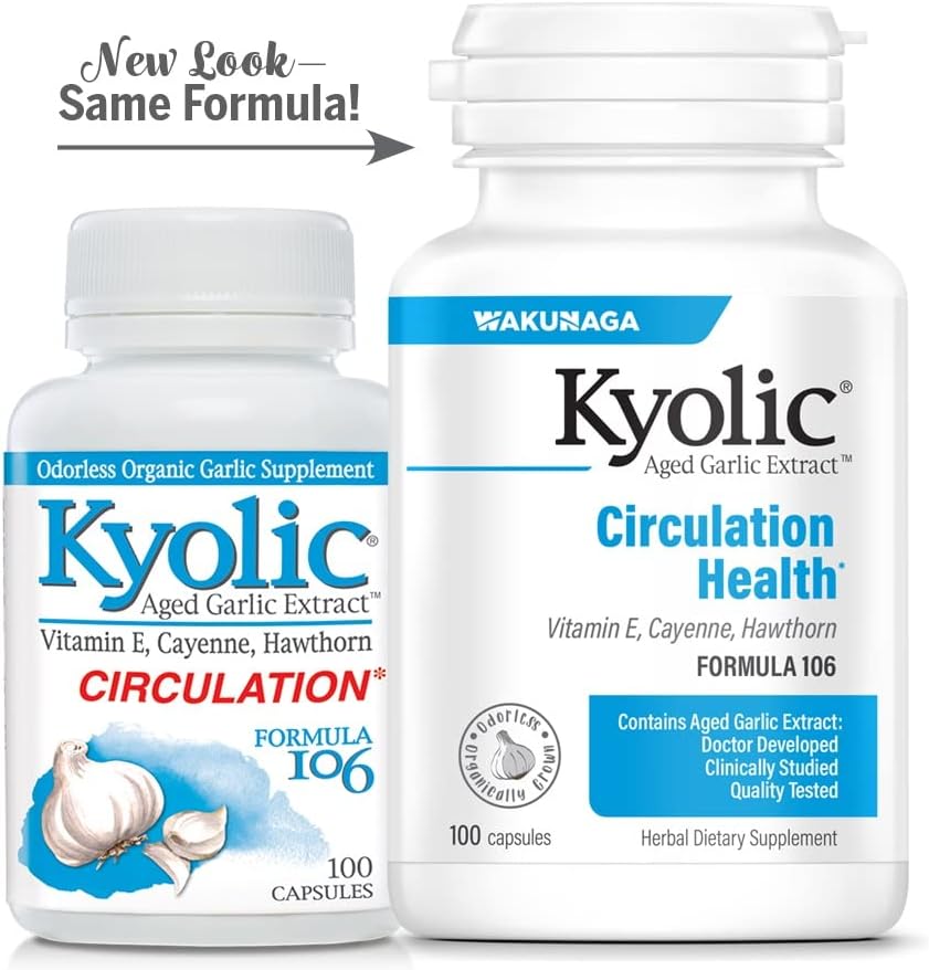 Kyolic Aged Garlic Extract Formula 106, Circulation Health, 100 Capsules