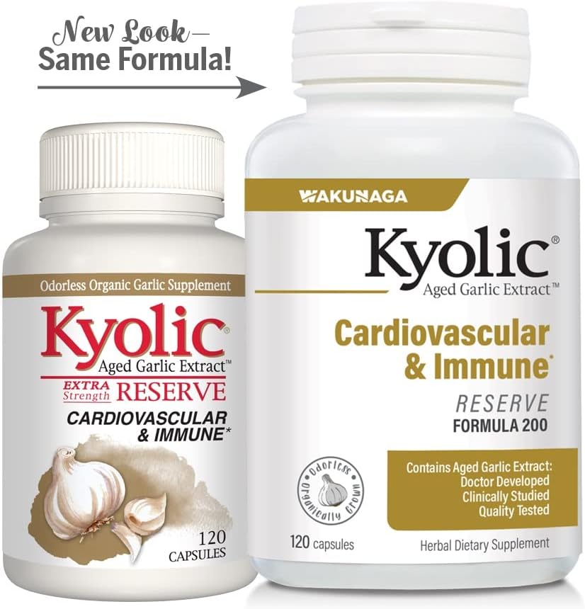 Kyolic Aged Garlic Extract Formula 200, Cardiovascular & Immune, 120 Capsules