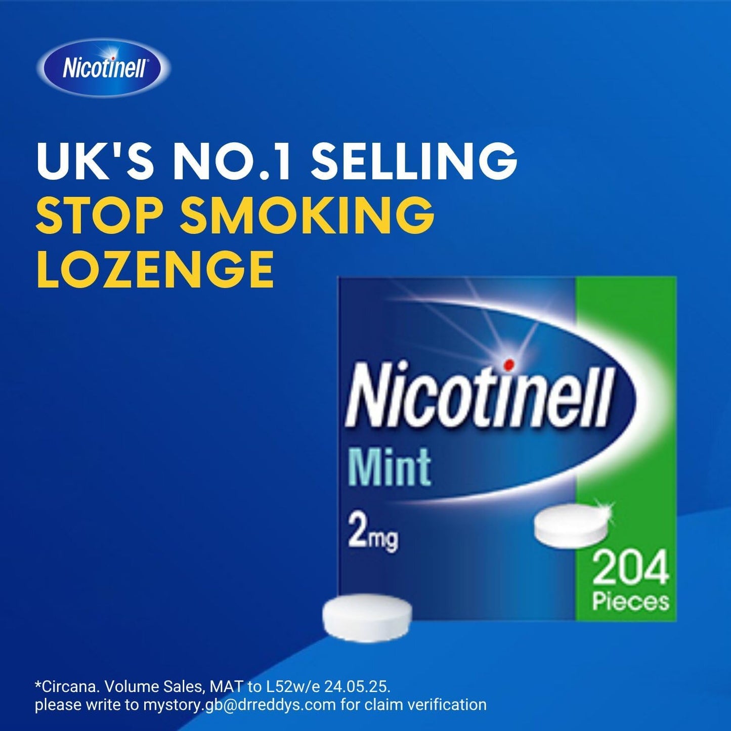 Nicotinell Mint Lozenge 2mg (204 Lozenges), Stop Smoking Aid- Fresh Mint Flavour