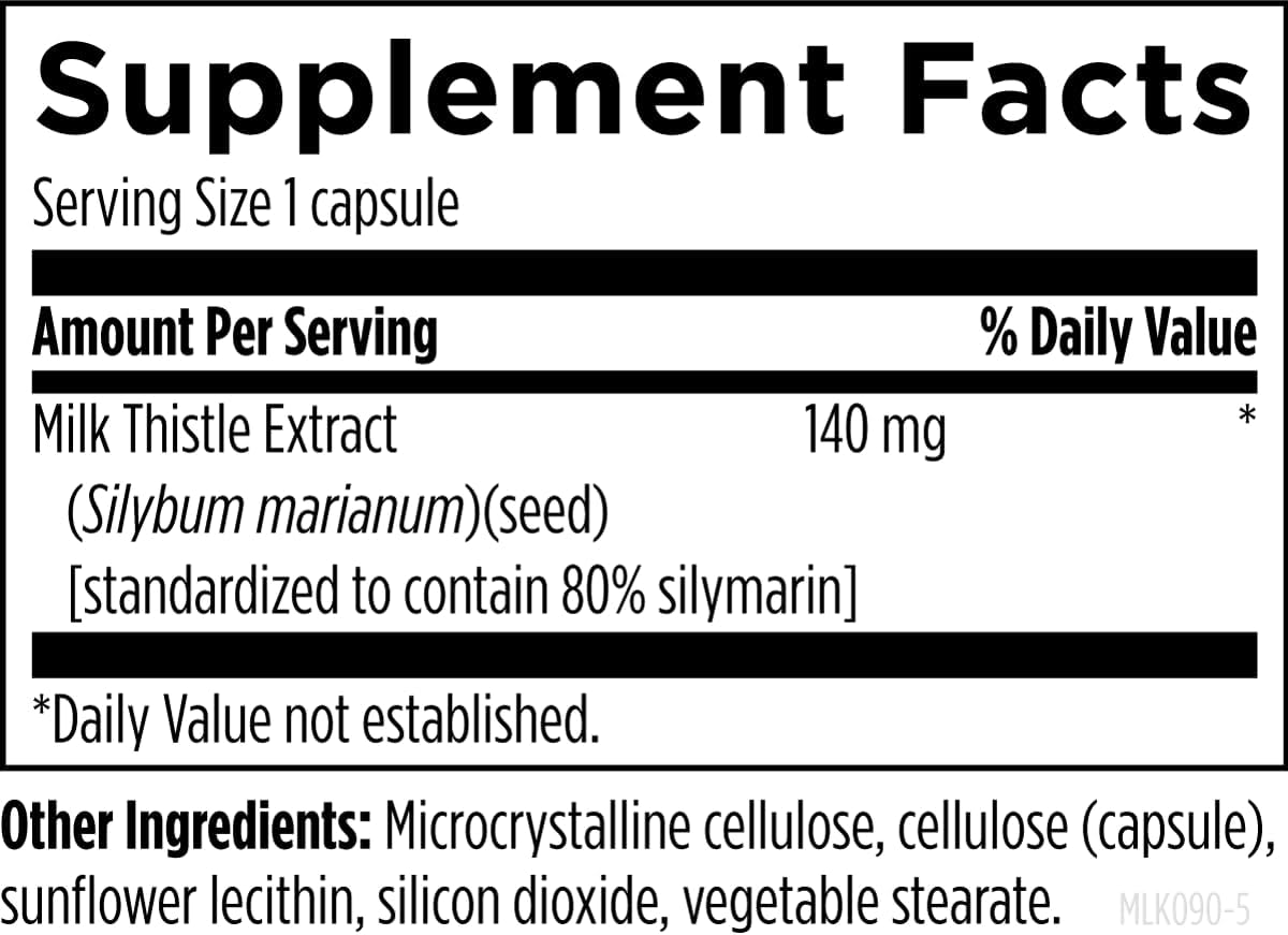 Designs foHealth Milk Thistle Extract - Highly Standardized to 80%Silymarin from Milk Thistle Seed - 90 Capsules