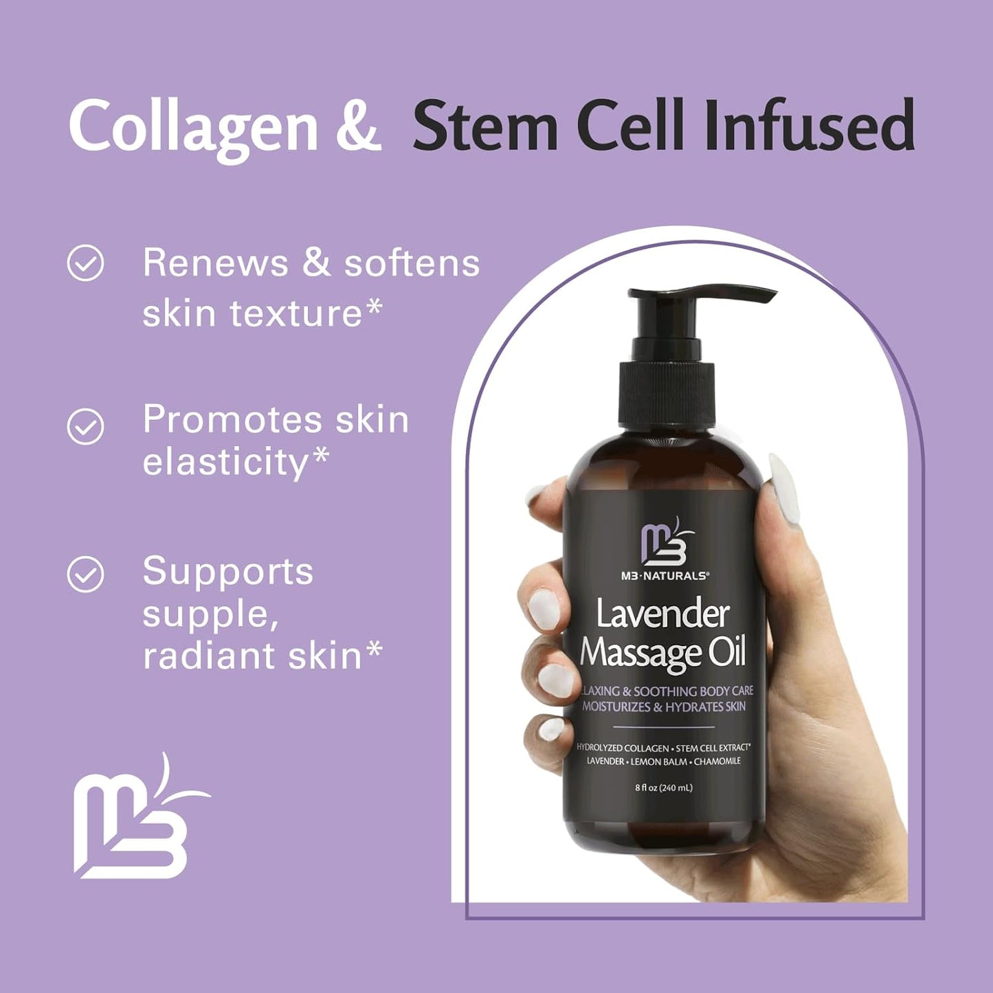 Lavender Massage Oil with Collagen and Stem Cells