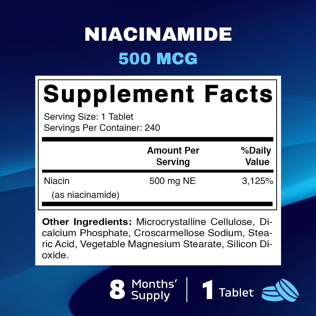 Vitamatic Niacinamide 500 mg - 240 Tablets