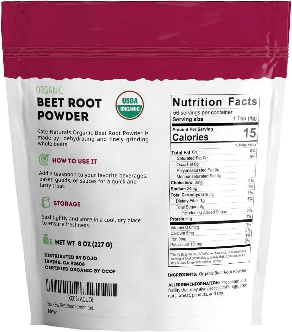 Kate Naturals Organic Beet Root Powder - 8oz