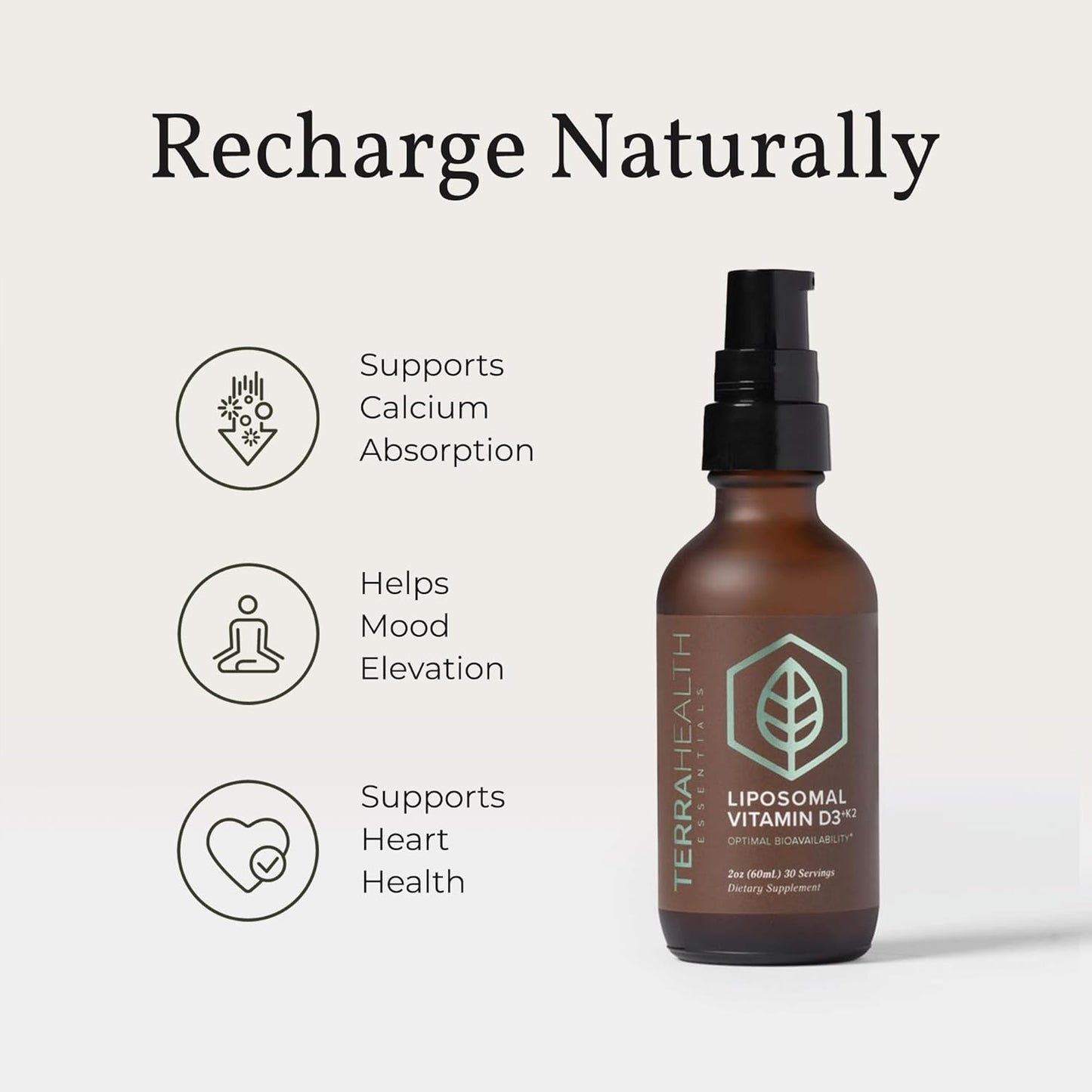 Terra Health Essentials - Liposomal Vitamin D3 + K2 -2 0z