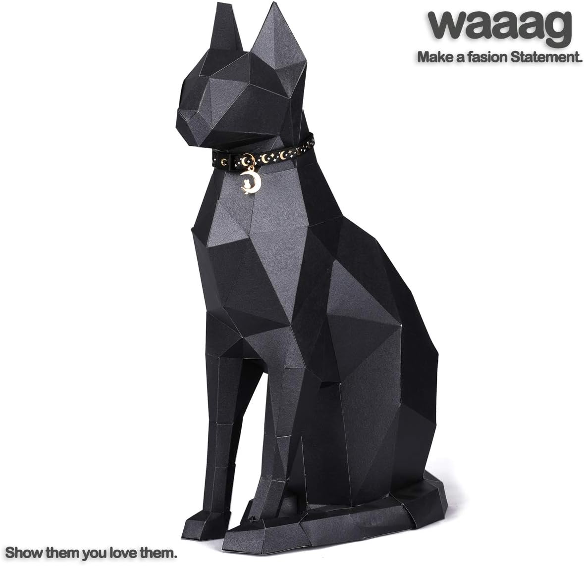 waaag Gold Moons and Stars Safety Breakaway Cat Collar Glow in The Dark