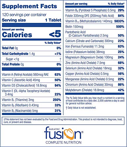Bariatric Fusion Wild Cherry Complete Chewable Bariatric Multivitamin 120 Tablets