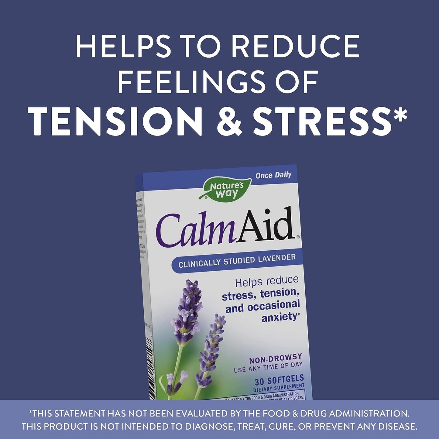 Nature's Way CalmAid Softgels with Silexan Lavender Oil, Non Drowsy, 30 Softgels