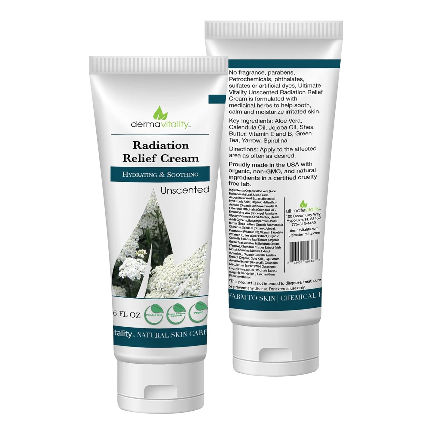 UltimateVitality Unscented Radiation Burn Relief Cream – 6 ounces