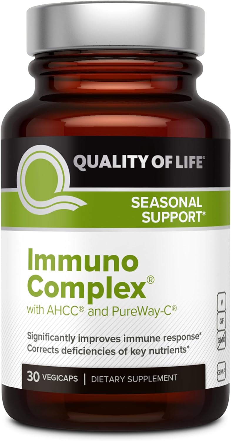 Quality of Life Premium AHCC Complex –ImmunoComplex includes Mushroom - 30 veggicaps