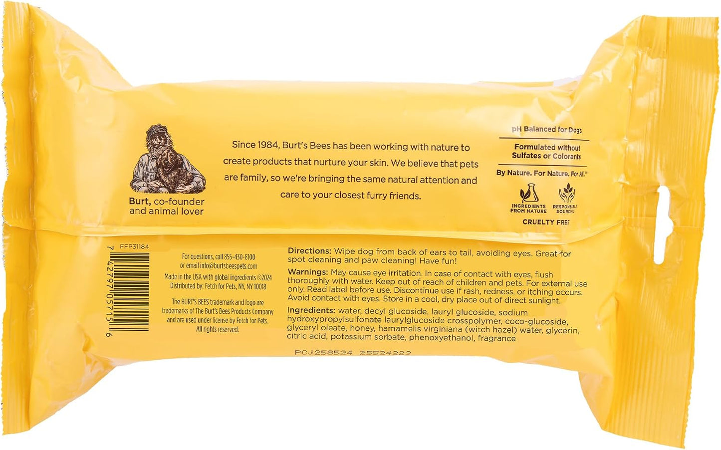 Burt’s Bees for Pets Dog Deodorizing Wipes - 100 Count