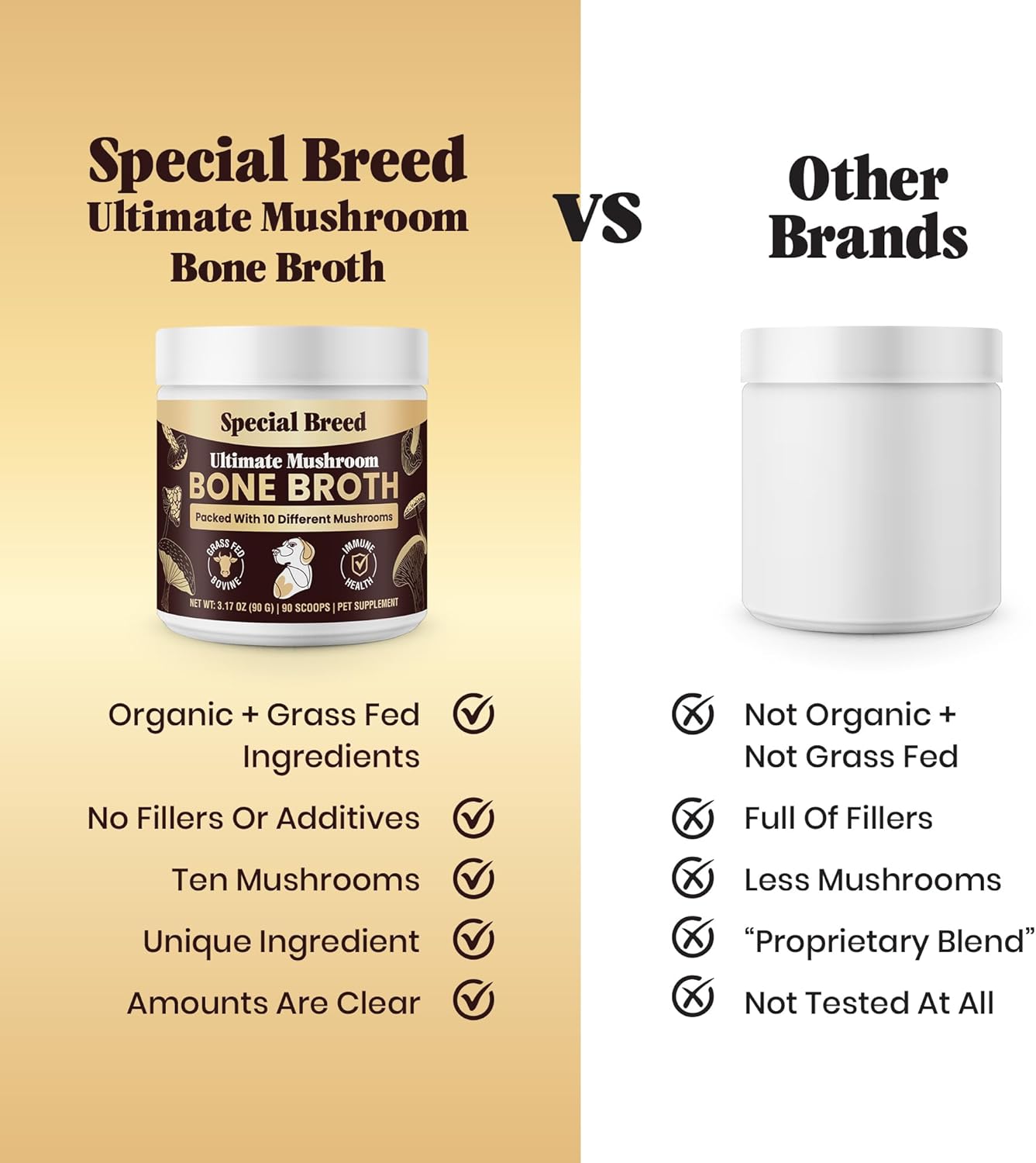 Beef Bone Broth for Dogs - Dog Bone Broth Powder - 90 Scoops
