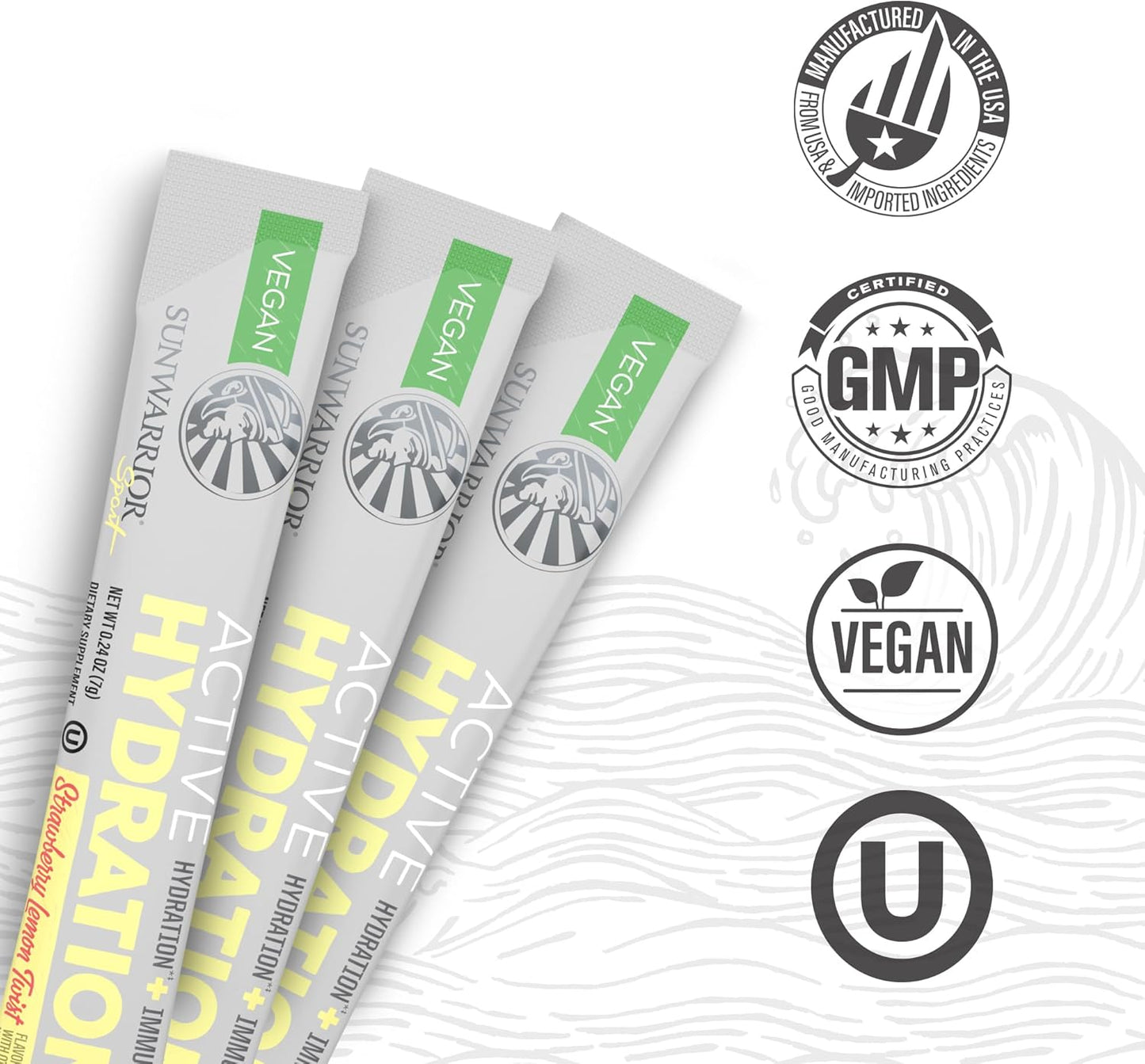 Electrolyte Powder Hydration B12 Elderberry Strawberry Lemon Twist - 18 Sticks